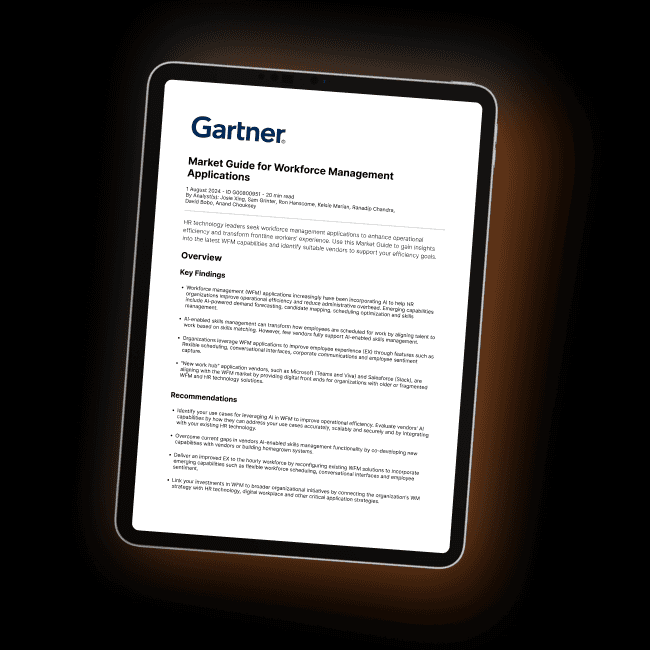 2024 Gartner® Market Guide for Workforce Management Applications